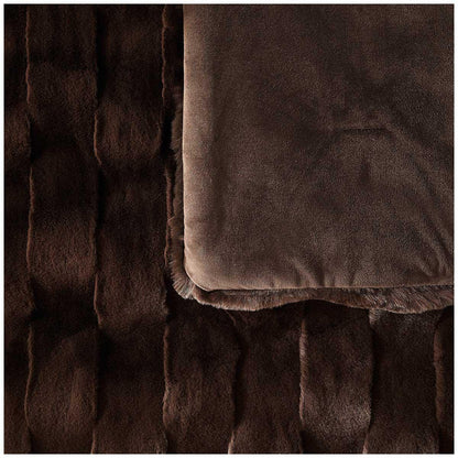 Frye Luxe Faux Fur Throw 152 x 178cm Chocolate