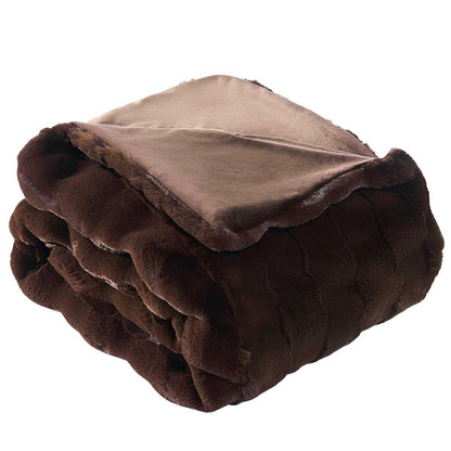 Frye Luxe Faux Fur Throw 152 x 178cm Chocolate