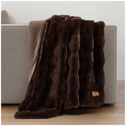 Frye Luxe Faux Fur Throw 152 x 178cm Chocolate
