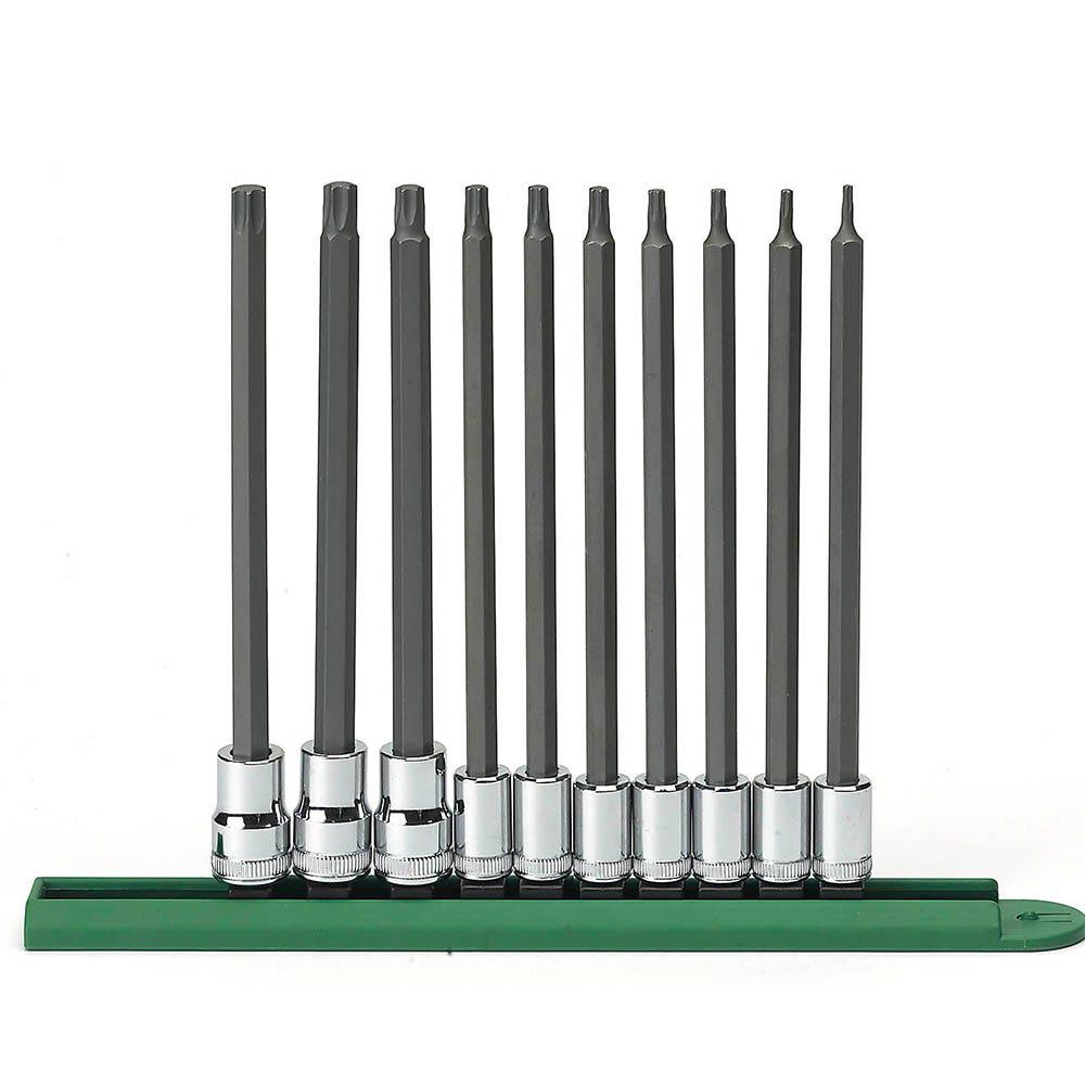 GEARWRENCH 10 Pc. 1 4 and 3 8 Drive Long Torx Bit Socket Set 80588