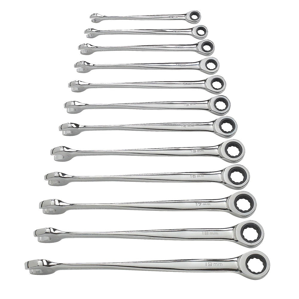GEARWRENCH 12 Pc. 12 Point XL X-Beam Ratcheting Combination Metric Wrench Set 85888