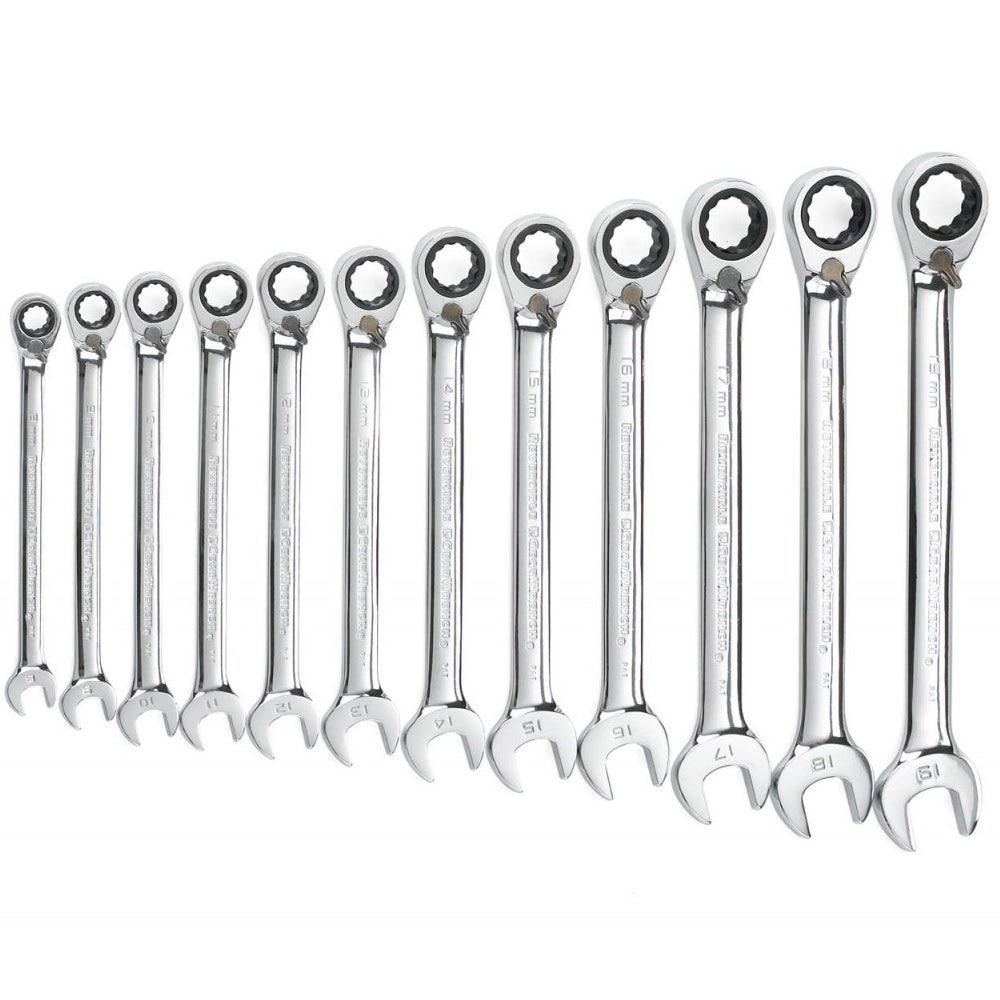 GEARWRENCH 12 Piece Metric Reversible Combination Ratcheting Spanner Set