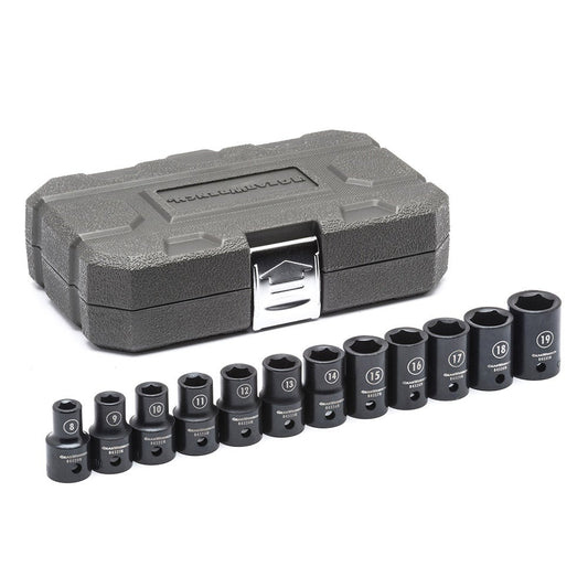 GEARWRENCH 12 pcs 1 2inch Drive 6 Point Metric Impact Socket Set 84930N
