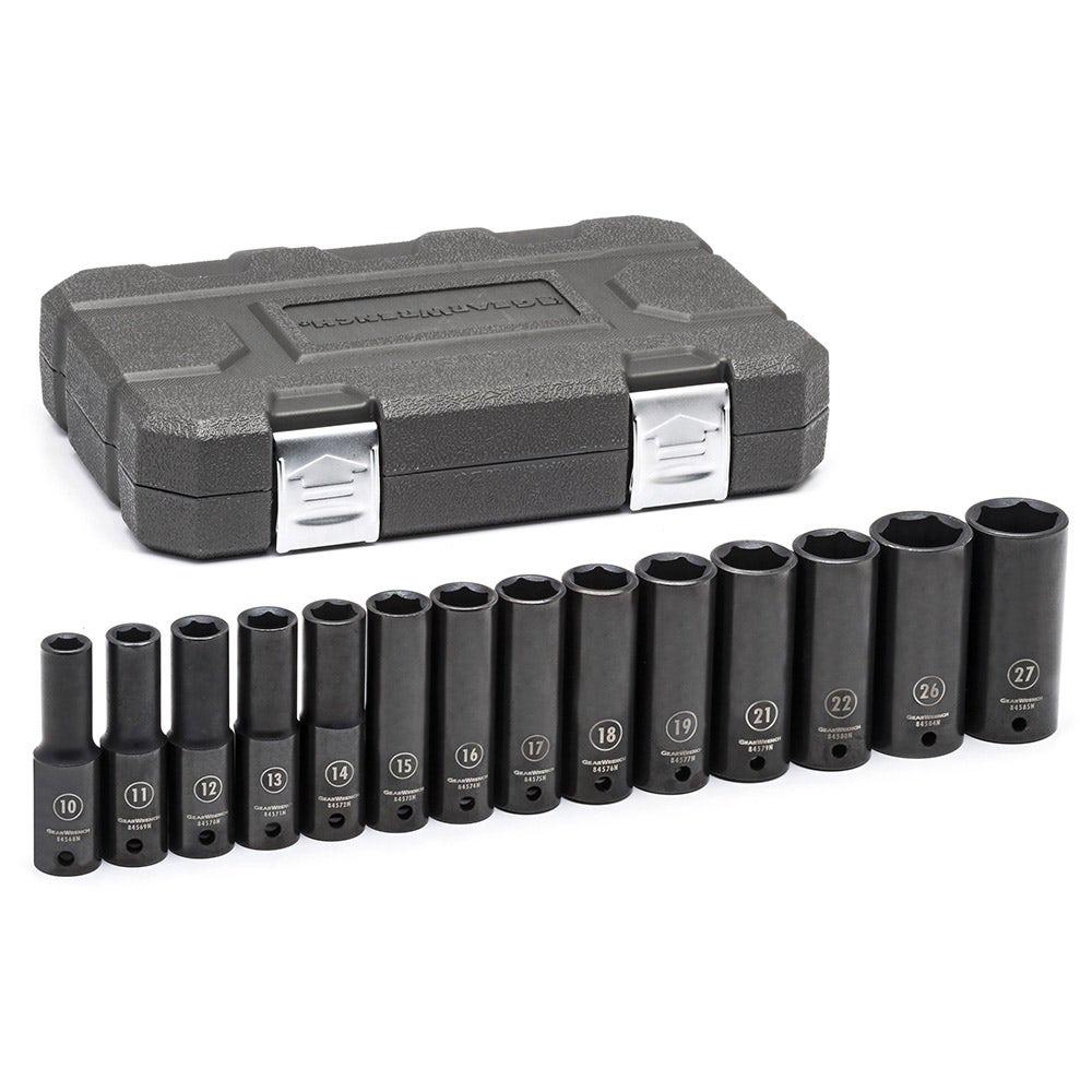 GEARWRENCH 14 pcs 1 2inch Drive 6 Point Metric Deep Impact Socket Set 84955N