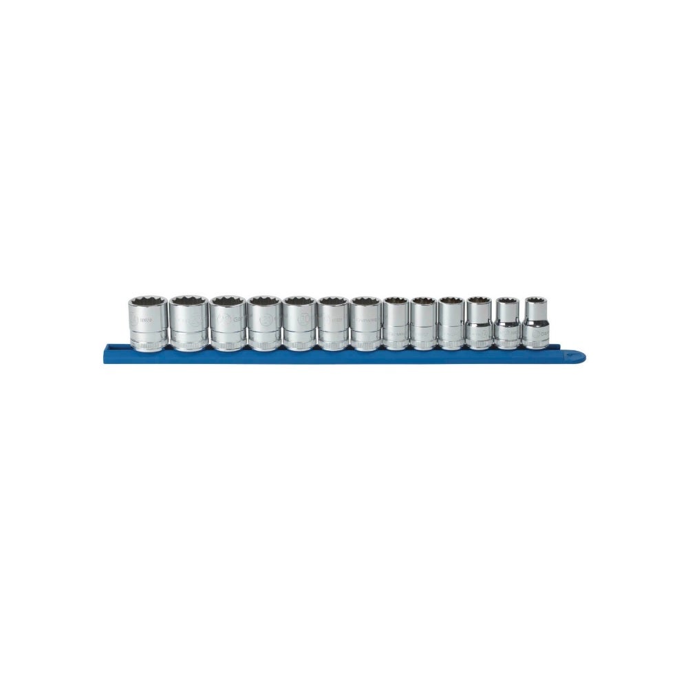 GEARWRENCH 1 2inch Drive Socket Set on Rail - 12 Piece 80710D
