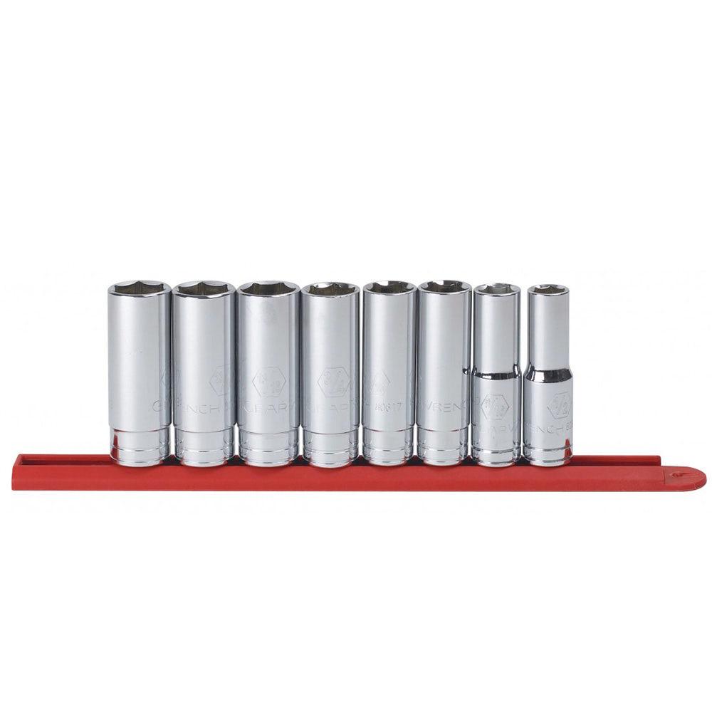 GEARWRENCH 1 2inch Drive 6PT Deep Socket Set on Rail 80705