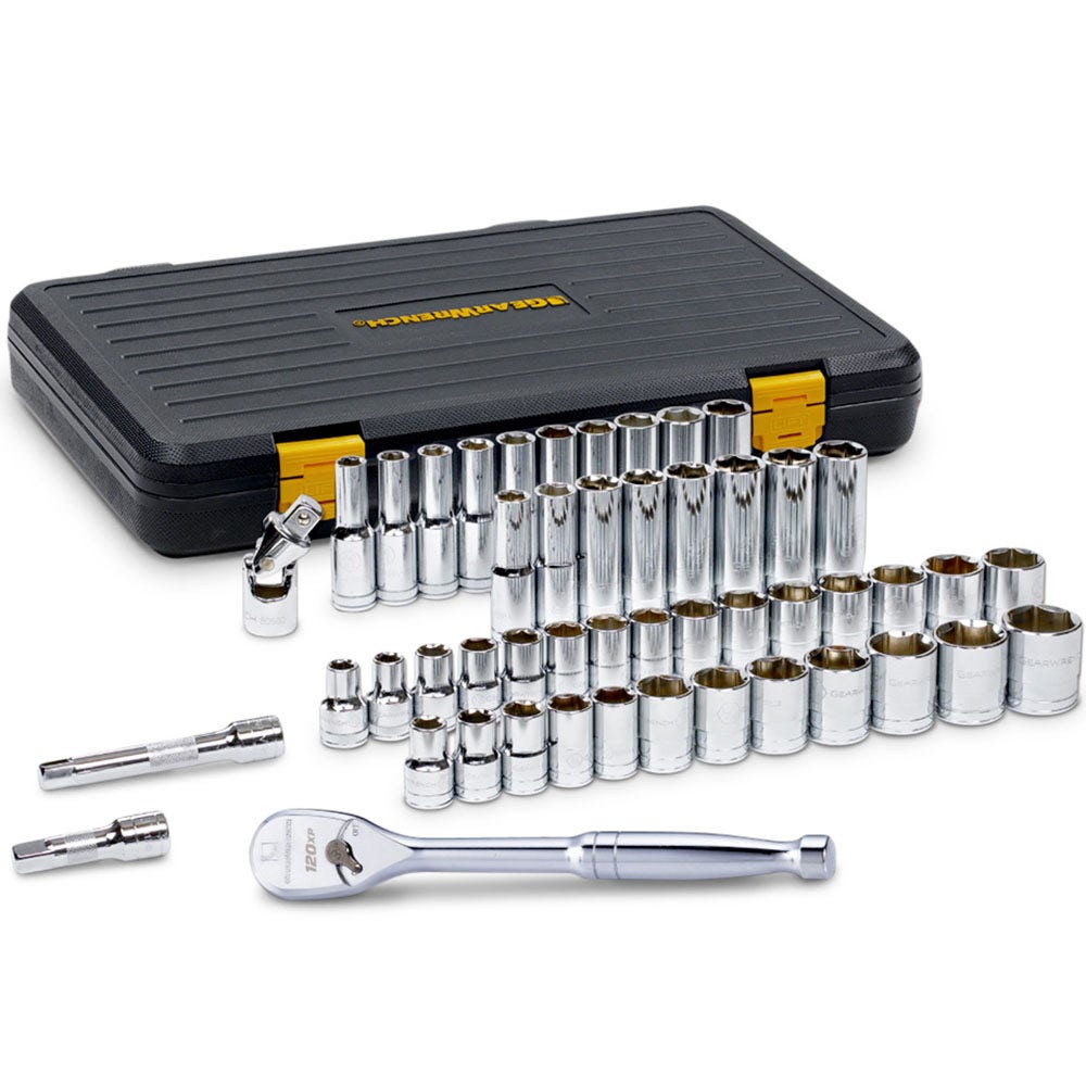 GEARWRENCH 1 2inch MET AF STD and Deep 6PT Socket Set 49pc 80700P