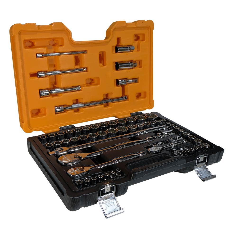 GEARWRENCH 1 4 , 3 8 , 1 2 Drive Metric and SAE Socket Set 64Pc 83066N