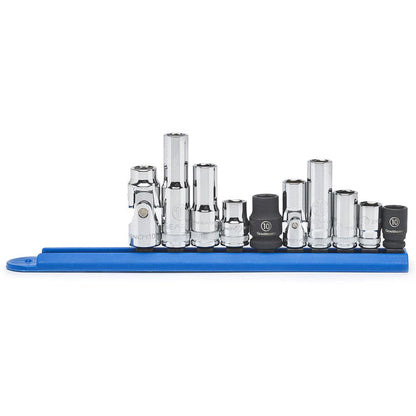 GEARWRENCH 1 4inch and 3 8inch Drive 10mm 6 Point Socket Set 10pcs