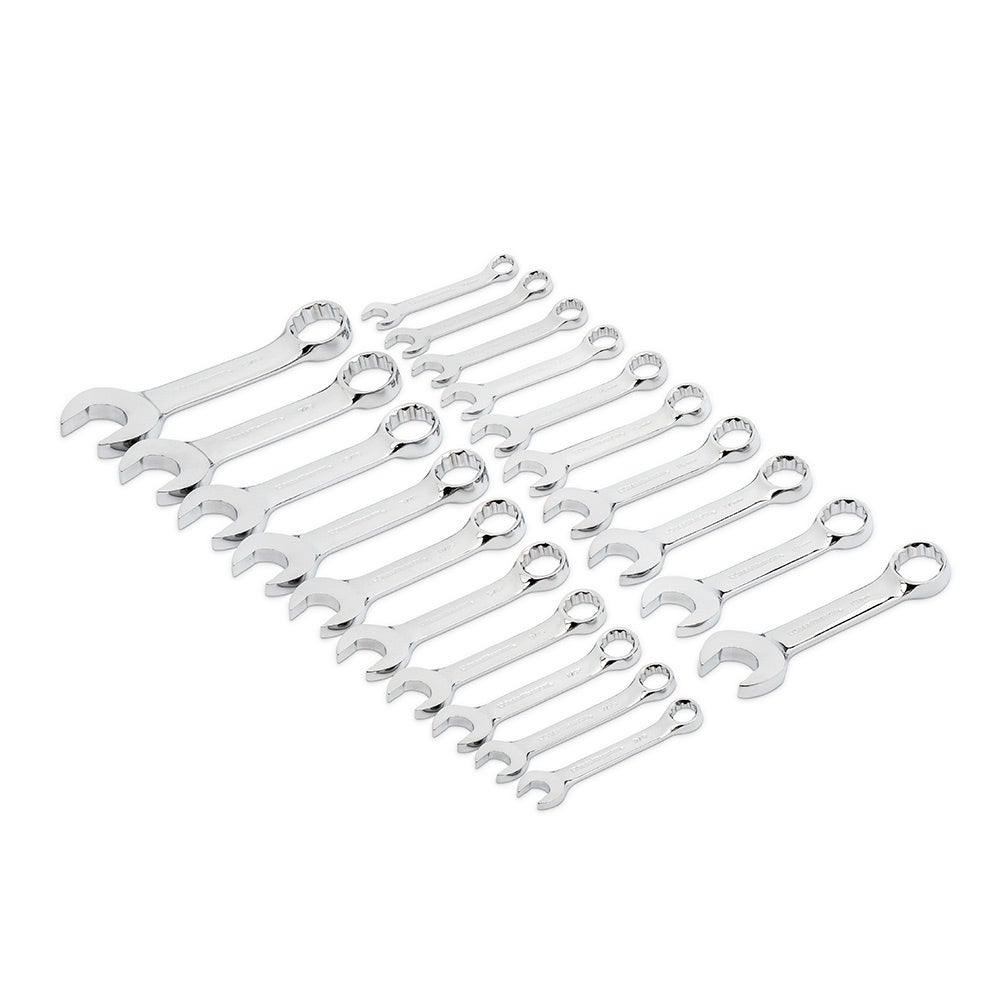 GEARWRENCH 20 Piece SAE Metric Stubby Combination Wrench Set 81903