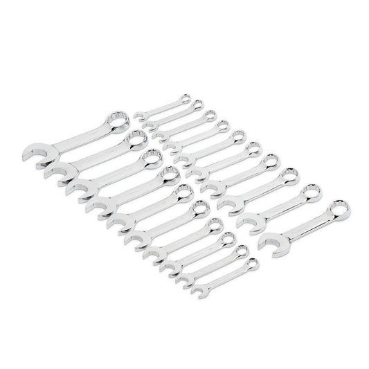 GEARWRENCH 20 Piece SAE Metric Stubby Combination Wrench Set 81903