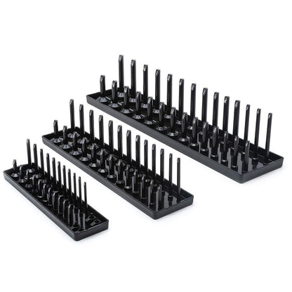 GEARWRENCH 3 pcs 1 4inch, 3 8inch and 1 2inch Drive Black SAE Socket Storage Tray Set 83118