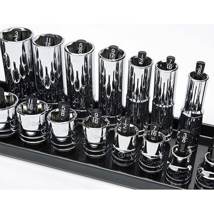 GEARWRENCH 3 pcs 1 4inch, 3 8inch and 1 2inch Drive Black SAE Socket Storage Tray Set 83118