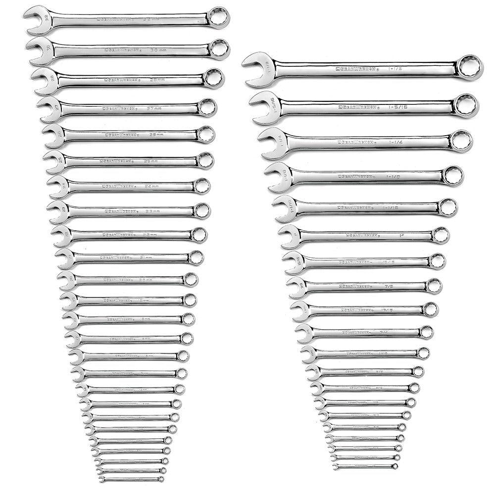 GEARWRENCH 44 Piece Long Pattern Combination Non Ratcheting Spanner Set