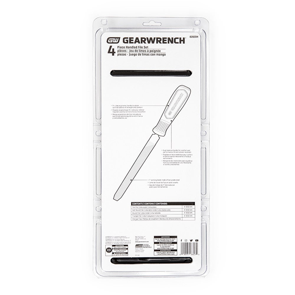 GEARWRENCH 4 Piece 8inch Assorted Bastard File Set 82820H