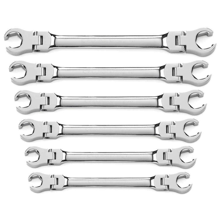 GEARWRENCH 6 Piece Flex Head Flare Nut Metric Wrench Set 81911D