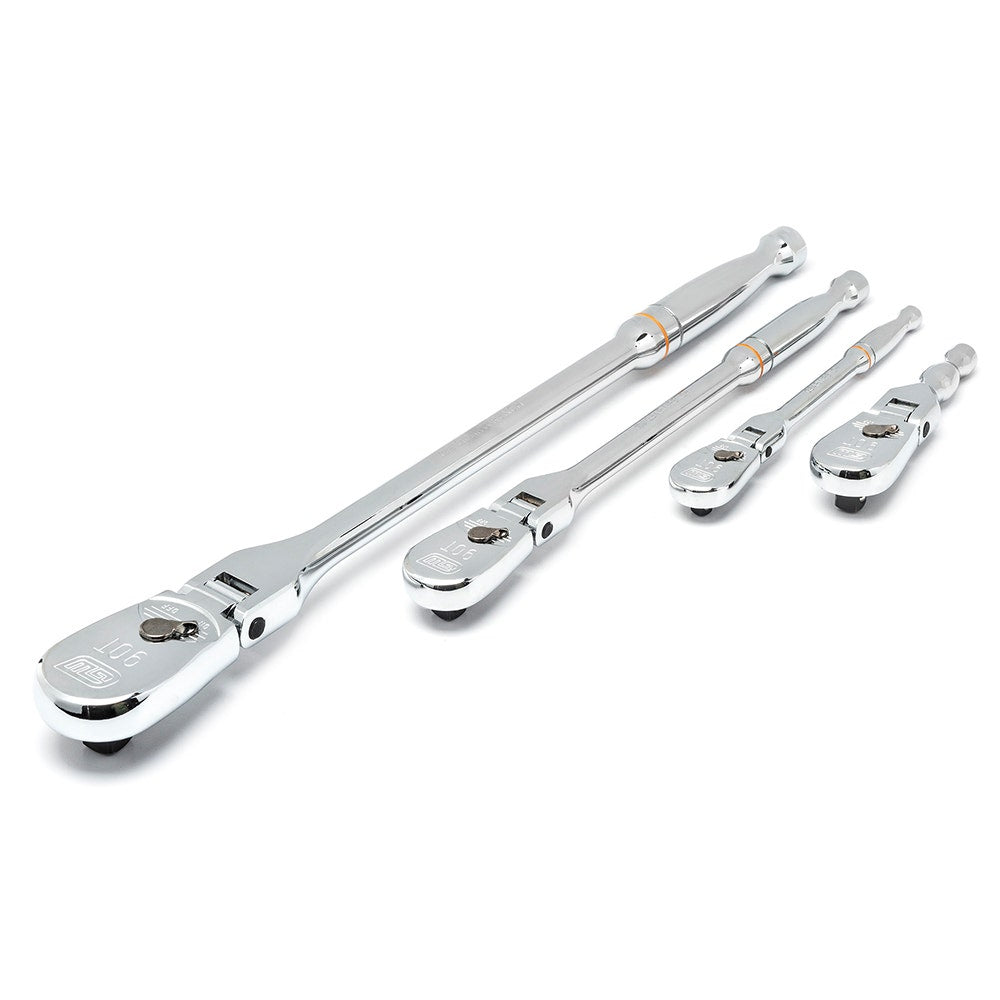 GEARWRENCH 90T Tooth Full Polish Flex-Head Ratchet Set - 4 Piece 81230T