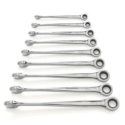 GEARWRENCH 9 pcs 12 Point SAE XL X-Beam Ratcheting Combination Wrench Set 85898