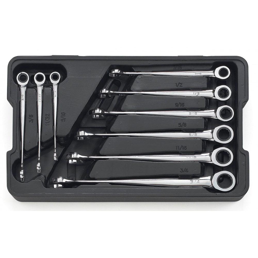 GEARWRENCH 9 pcs 12 Point SAE XL X-Beam Ratcheting Combination Wrench Set 85898