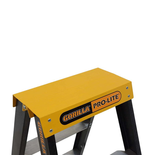 GORILLA 150kg Pro-Lite 4 Step Fibreglass Double Sided Ladder FSM004-PRO