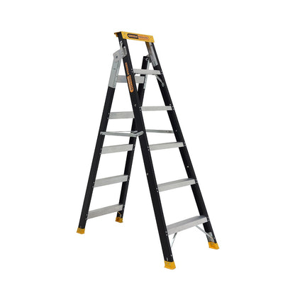 GORILLA 150kg Pro-Lite 6 Step Fibreglass Dual Purpose Ladder FDM006-PRO