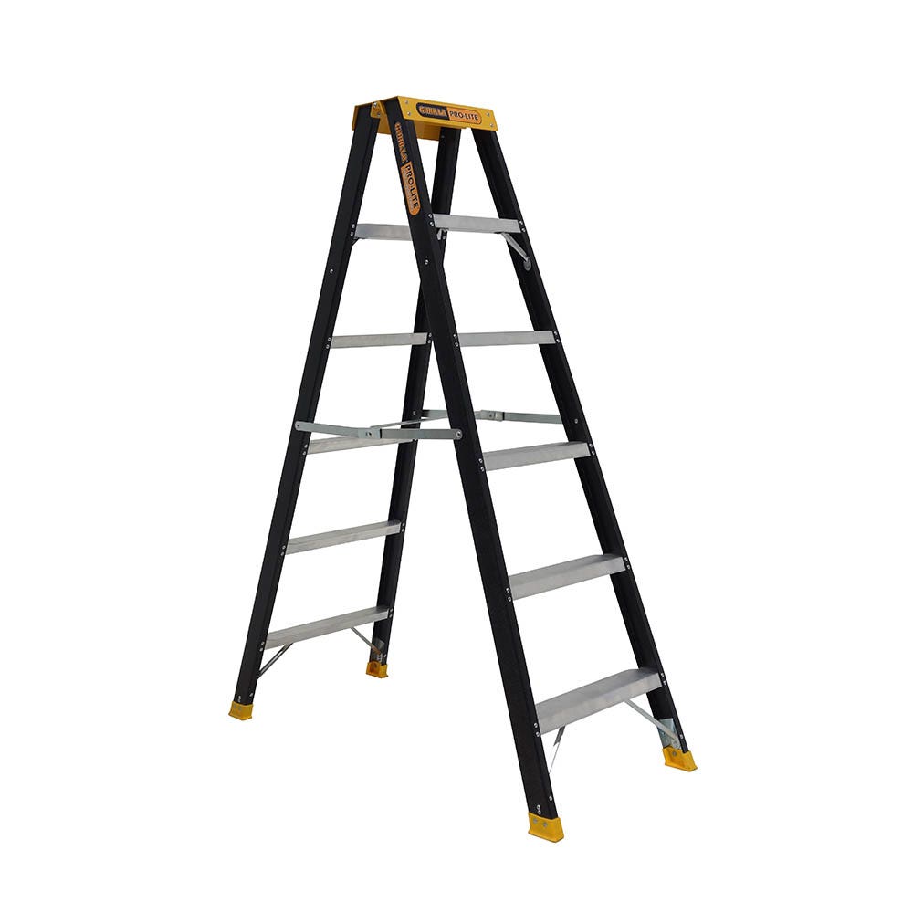GORILLA 150kg Pro-Lite 6 Step Fibreglass Double Sided Ladder FSM006-PRO