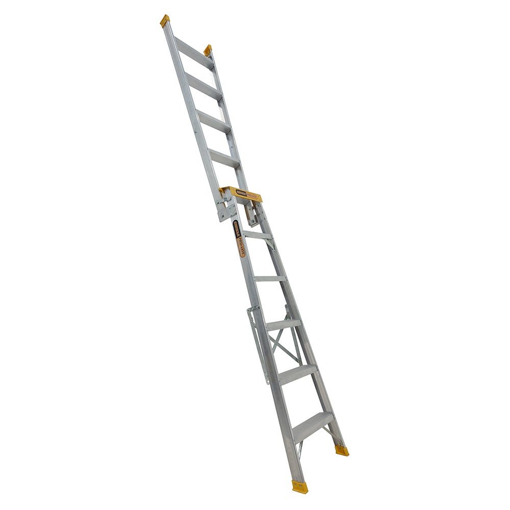 GORILLA 1.75 - 3.13m 150kg Pro-Lite 6 Step Aluminium Dual Purpose Ladder Industrial DM006-PRO