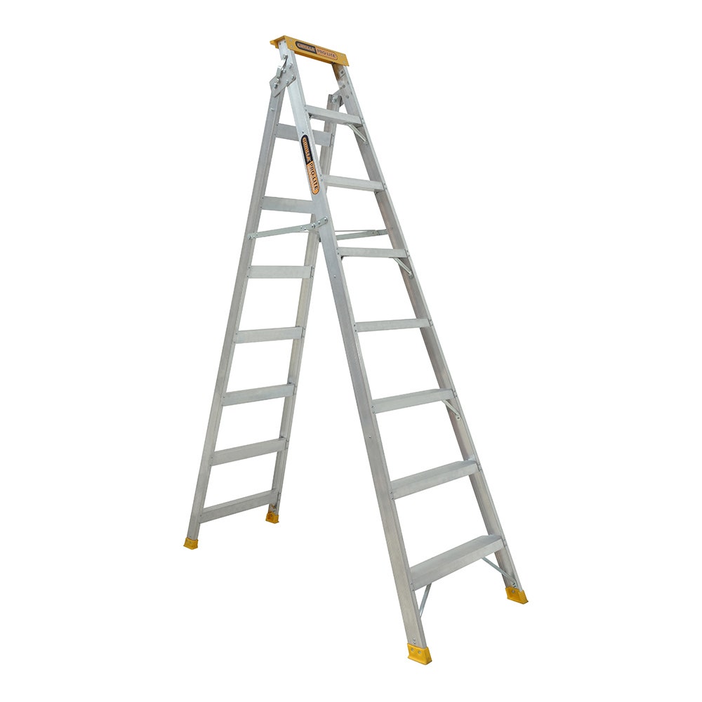 GORILLA 2.35 - 4.5m 150kg Pro-Lite 8 Step Aluminium Dual Purpose Ladder Industrial DM008-PRO