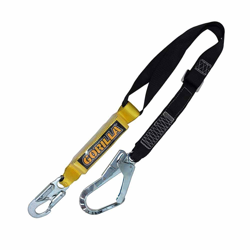 GORILLA Adjustable Energy Absorbing Lanyard with Scaffold Hook GH-01BST