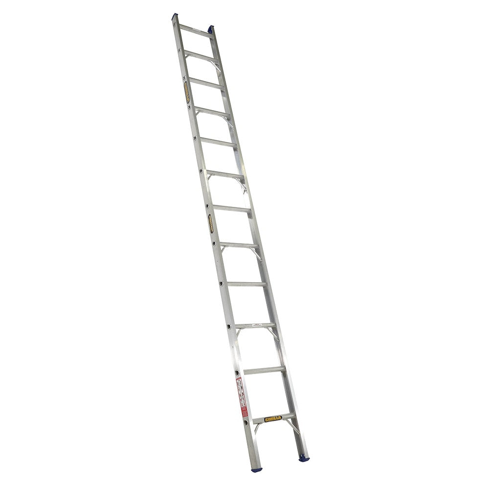 GORILLA Single Builders Ladder 3.7M (12ft) Aluminium 140kg Industrial SBL012-I