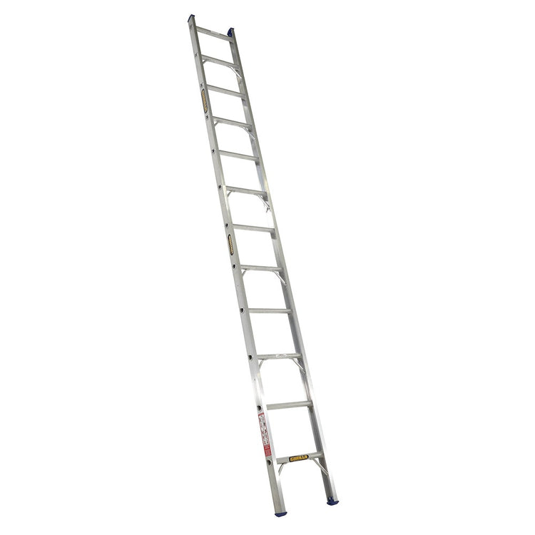 GORILLA Single Builders Ladder 3.7M (12ft) Aluminium 140kg Industrial SBL012-I