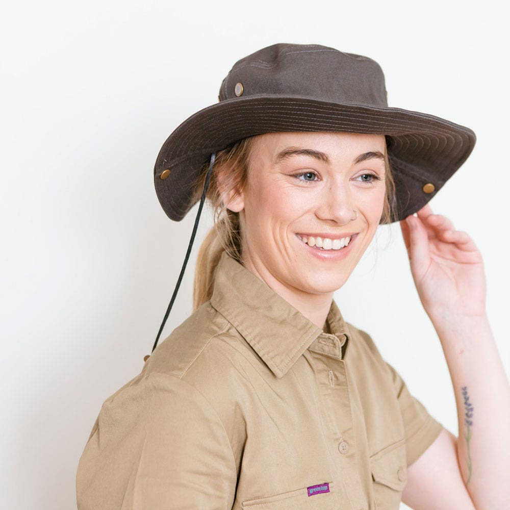 GREEN HIP Broad Rim Hat Charcoal HA-BRC-M