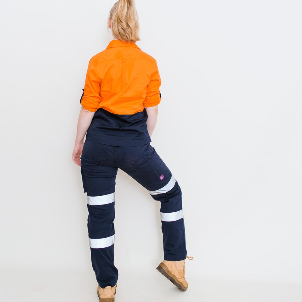 GREEN HIP Hi-Vis Light Weight Shirt Long Sleeves Orange Blue SLS-HIVIS-OB 06