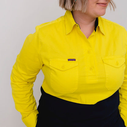 GREEN HIP Hi-Vis Light Weight Shirt Long Sleeves Yellow Blue SLS-HIVIS-YB 24