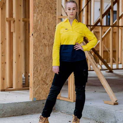GREEN HIP Hi-Vis Light Weight Shirt Long Sleeves Yellow Blue SLS-HIVIS-YB 24
