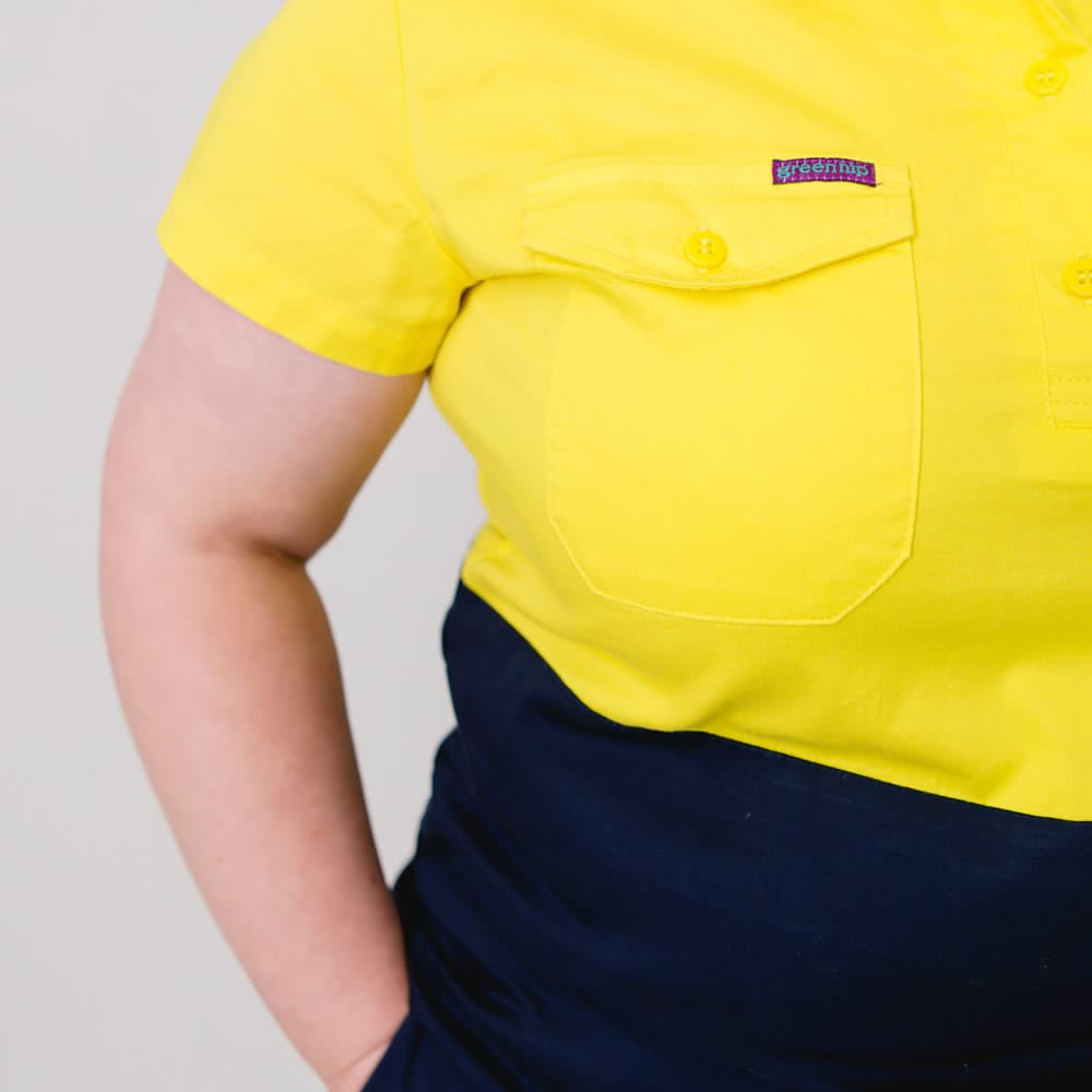 GREEN HIP Hi-Vis Light Weight Shirt Short Sleeves Yellow Blue SSS-HIVIS-YB 06