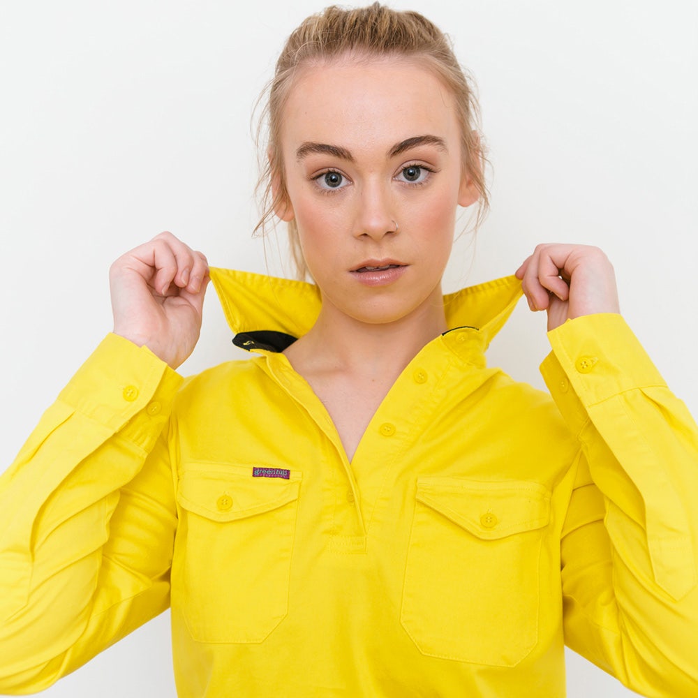 GREEN HIP Hi-Vis Light Weight Shirt Long Sleeves Yellow Blue SLS-HIVIS-YB 24
