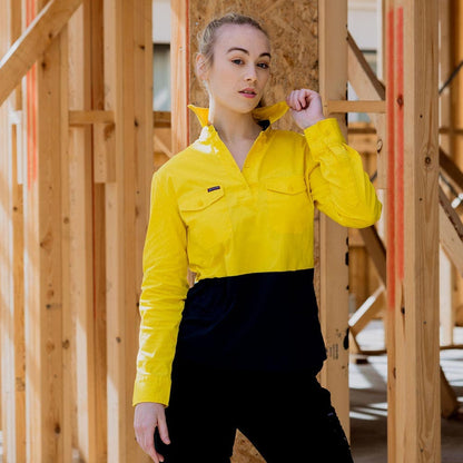 GREEN HIP Hi-Vis Light Weight Shirt Long Sleeves Yellow Blue SLS-HIVIS-YB 24