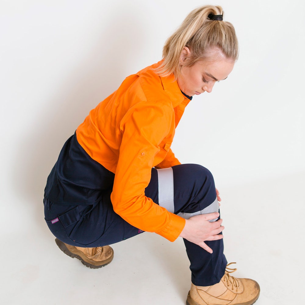 GREEN HIP Hi-Vis Light Weight Shirt Long Sleeves Orange Blue SLS-HIVIS-OB 06