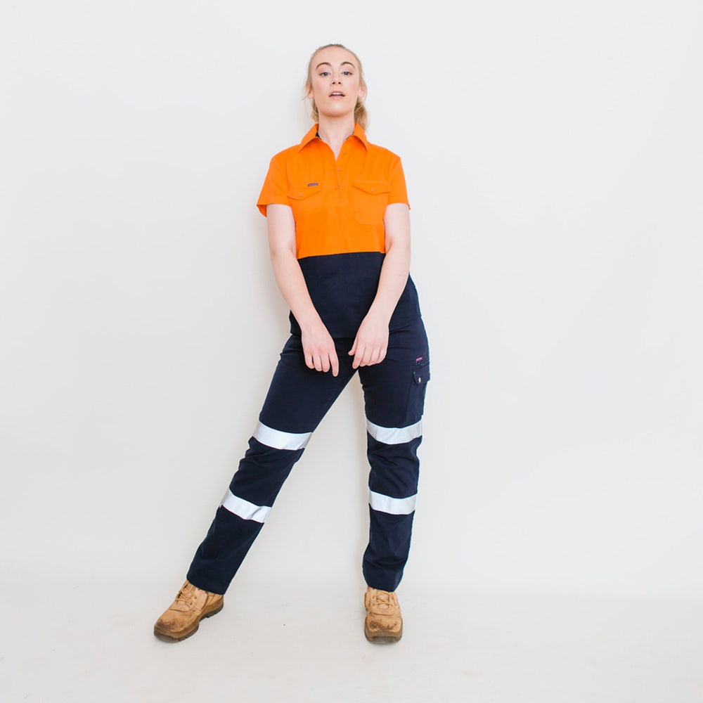 GREEN HIP Hi-Vis Light Weight Shirt Short Sleeves Orange Blue SSS-HIVIS-OB 06