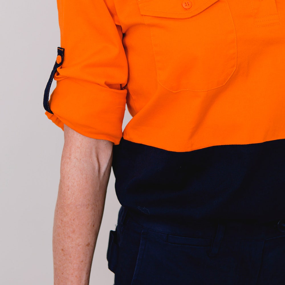 GREEN HIP Hi-Vis Light Weight Shirt Long Sleeves Orange Blue SLS-HIVIS-OB 06