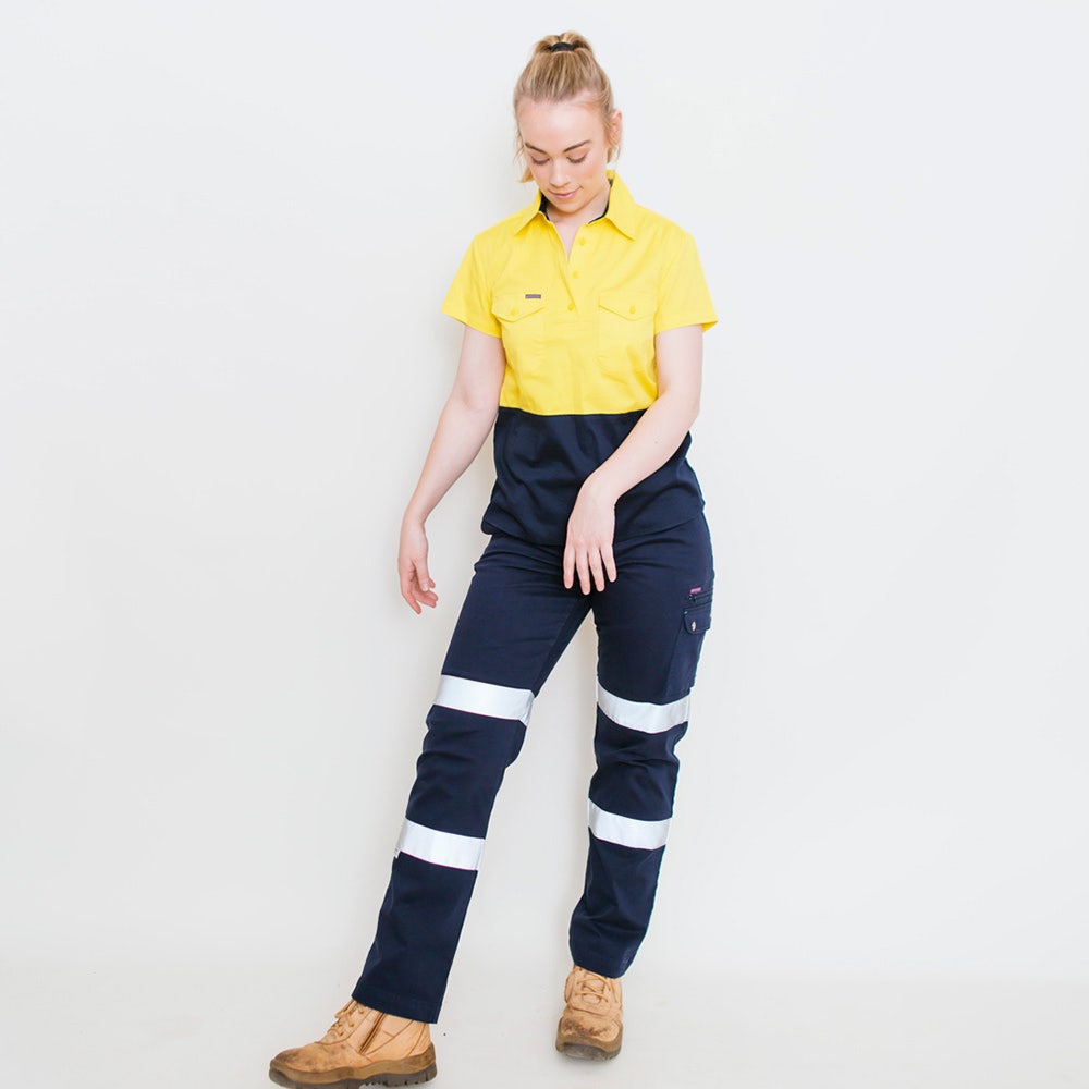 GREEN HIP Hi-Vis Light Weight Shirt Short Sleeves Yellow Blue SSS-HIVIS-YB 06