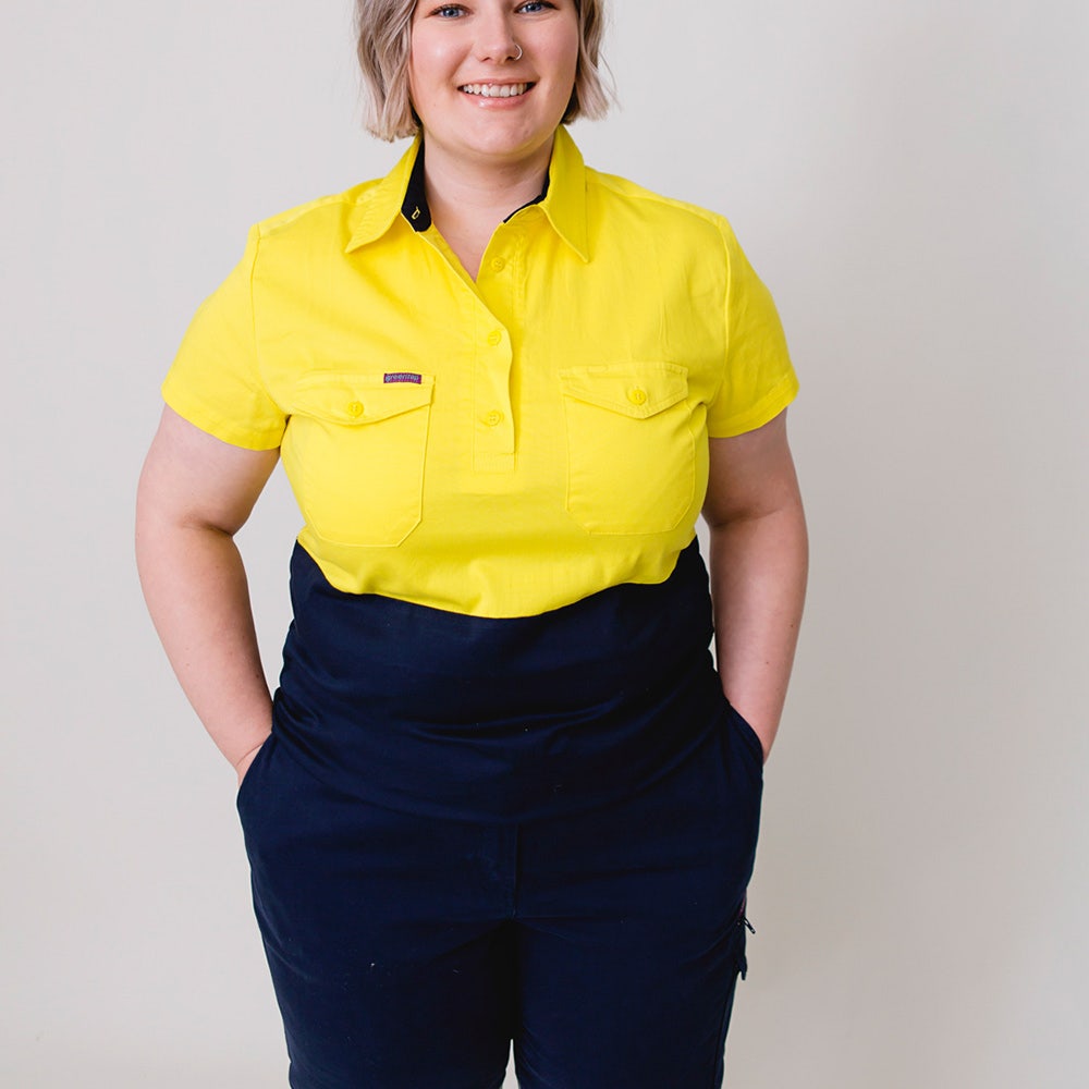 GREEN HIP Hi-Vis Light Weight Shirt Short Sleeves Yellow Blue SSS-HIVIS-YB 06