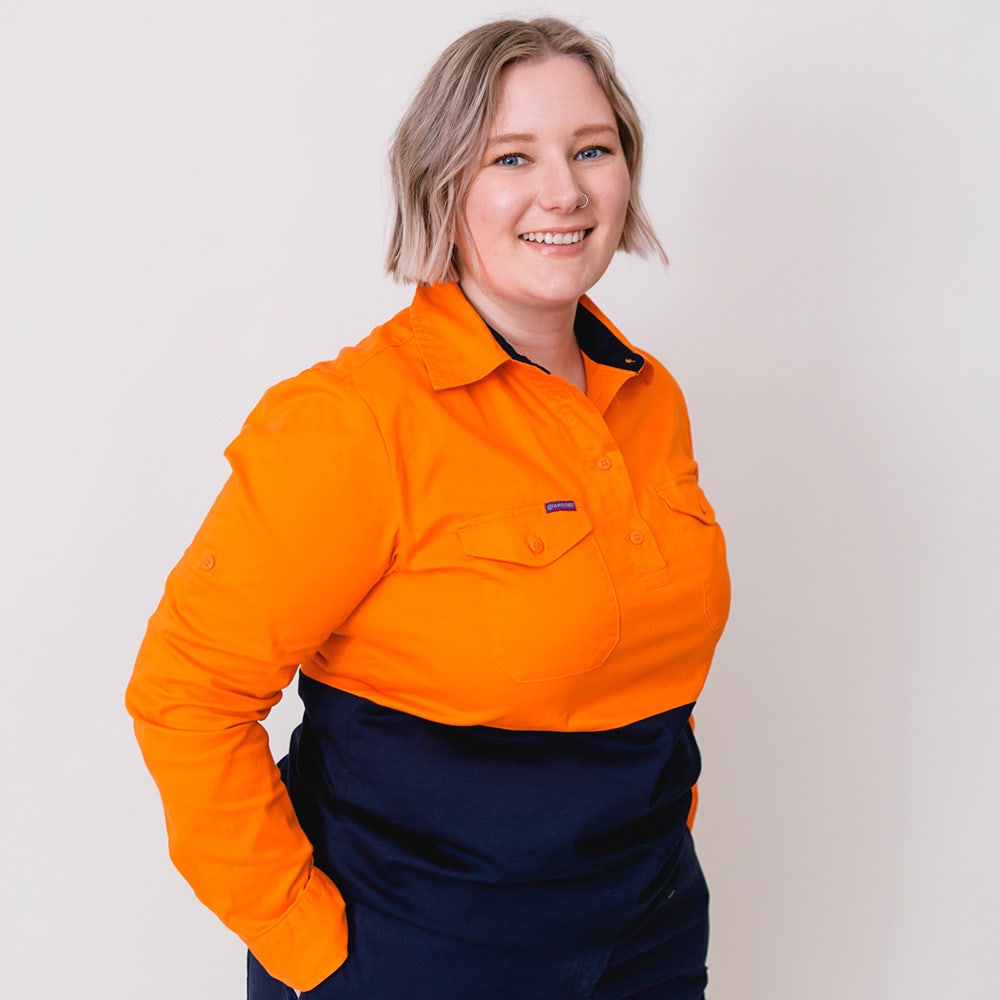 GREEN HIP Hi-Vis Light Weight Shirt Long Sleeves Orange Blue SLS-HIVIS-OB 06