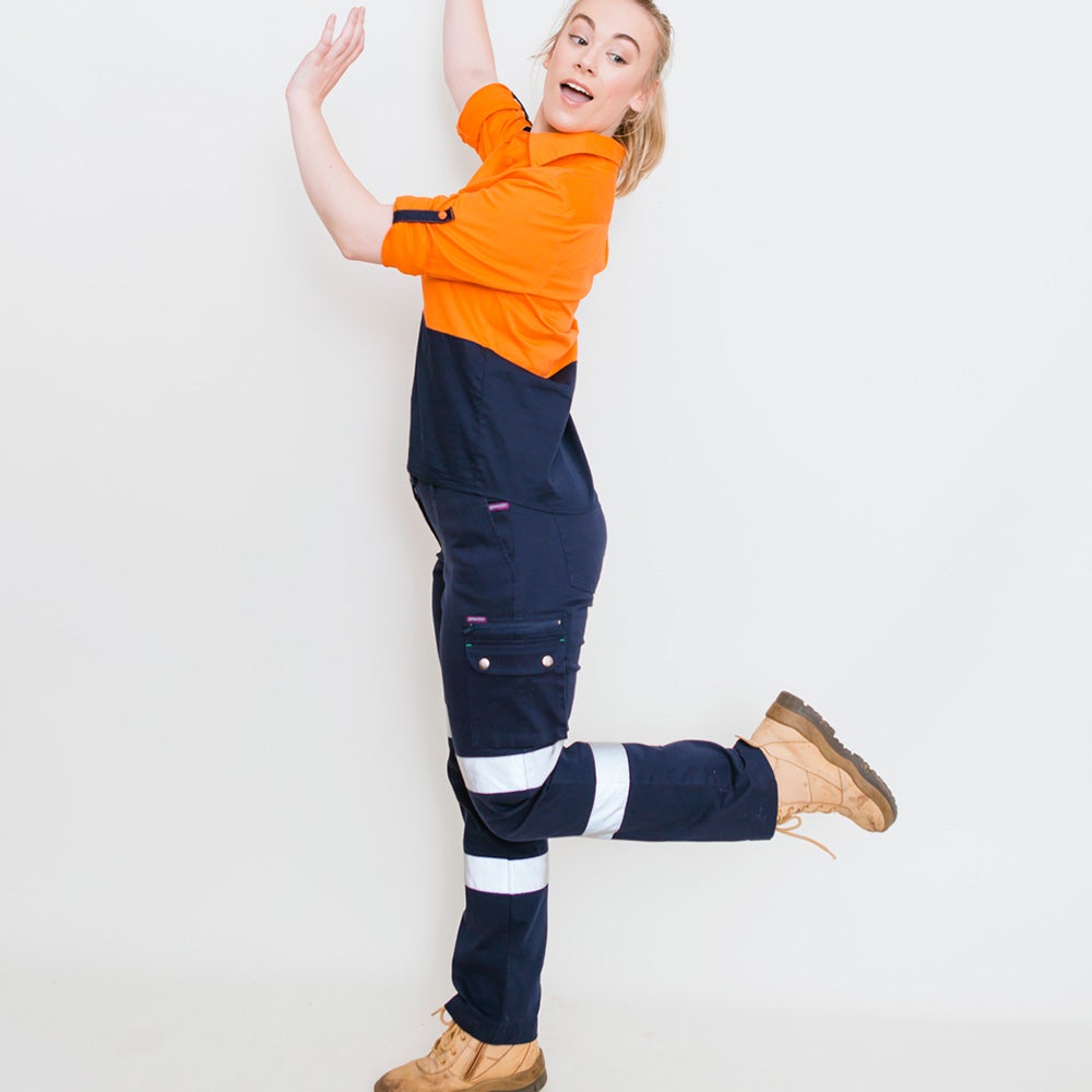 GREEN HIP Hi-Vis Light Weight Shirt Long Sleeves Orange Blue SLS-HIVIS-OB 06
