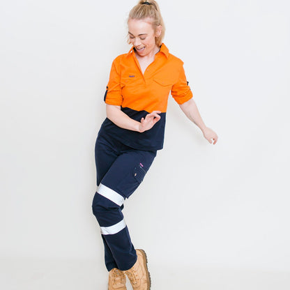 GREEN HIP Hi-Vis Light Weight Shirt Long Sleeves Orange Blue SLS-HIVIS-OB 06