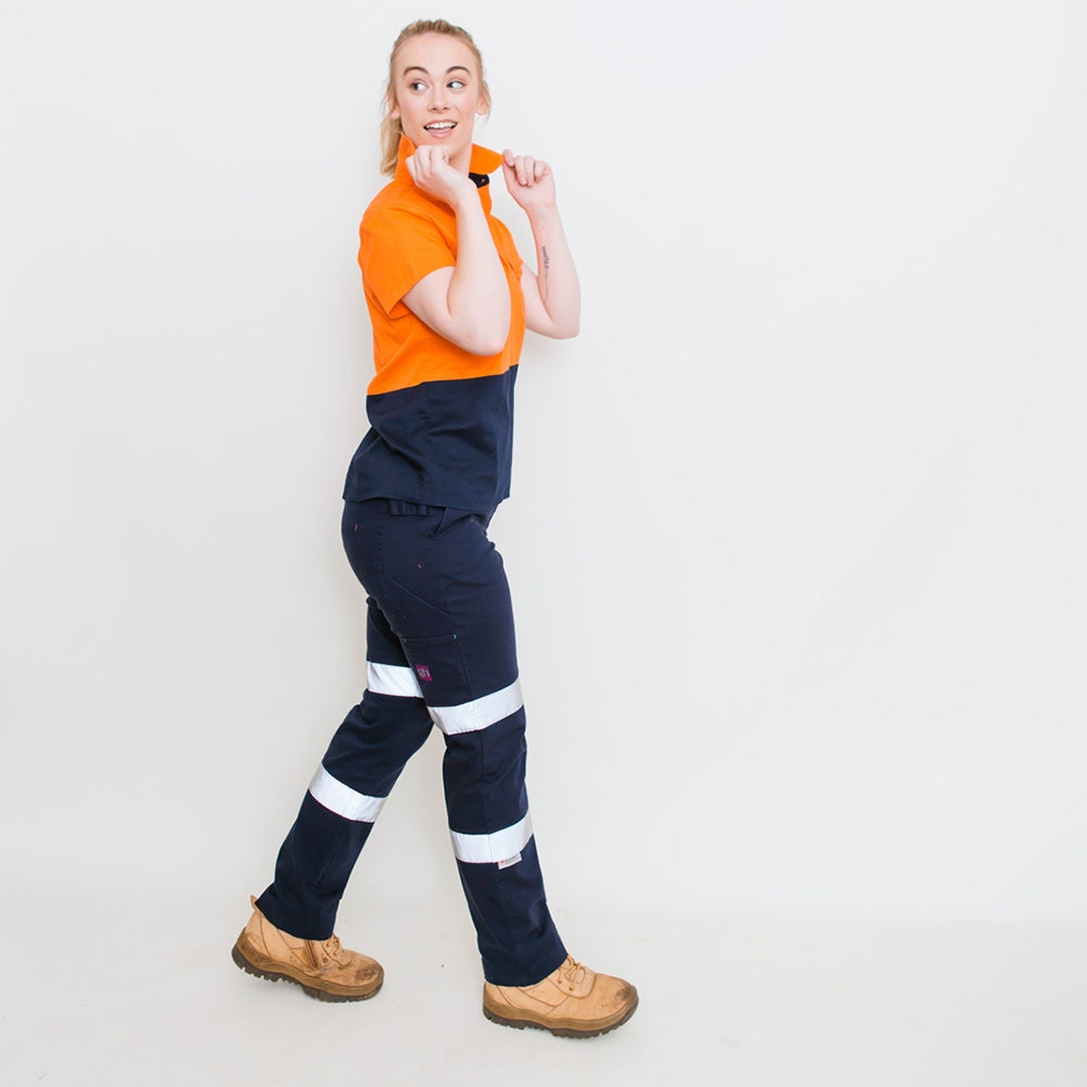 GREEN HIP Hi-Vis Light Weight Shirt Short Sleeves Orange Blue SSS-HIVIS-OB 06