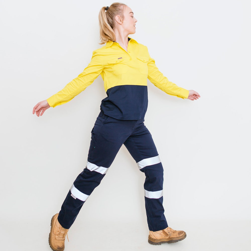 GREEN HIP Hi-Vis Light Weight Shirt Long Sleeves Yellow Blue SLS-HIVIS-YB 24