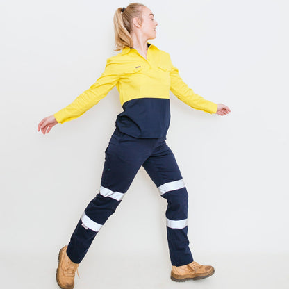 GREEN HIP Hi-Vis Light Weight Shirt Long Sleeves Yellow Blue SLS-HIVIS-YB 24