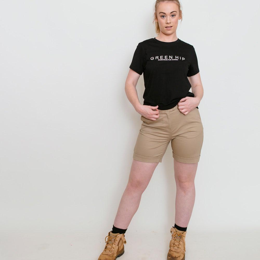GREEN HIP High Rise Shorts Original Khaki S-ORIG-K 06